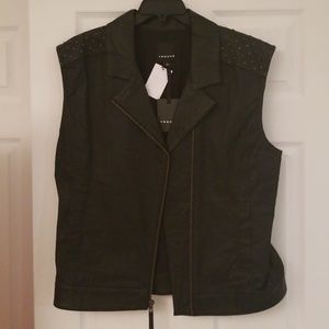 Trouve Studded Vegan Leather Vest